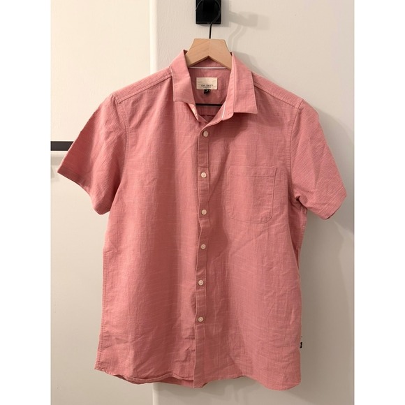 Civil Society Other - Civil Society Button Down Shirt Mens S Pink Short Sleeve Slub Texture Casual